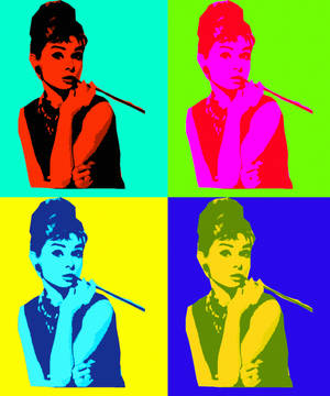 Hình nền nghệ thuật pop art Audrey Hepburn — Motorola Razr Ultra 2025 Hình nền