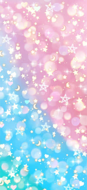 Pink And Blue Cute Stars Digital Art — Oppo Reno16 Hình nền