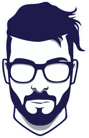 Nghệ Thuật Vector Biểu Tượng Râu Cắt Gọn — RedMagic Tablet Hình nền