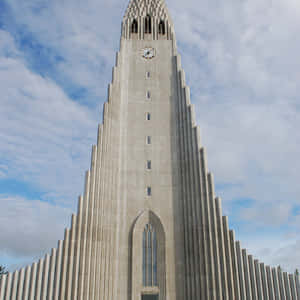 Ngoại thất tháp trung tâm Hallgrímskirkja — Ảnh động di động Hình nền