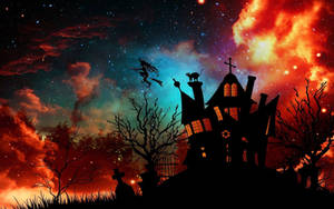 Ngôi Nhà Phù Thủy Halloween Dễ Thương — Dễ thương phong cách halloween Hình nền