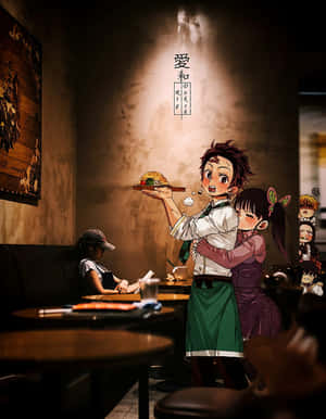 Nhân Vật Dễ Thương Tanjiro Kamado Và Kanao Tsuyuri Trong Demon Slayer — Thợ săn quỷ tanjiro Hình nền