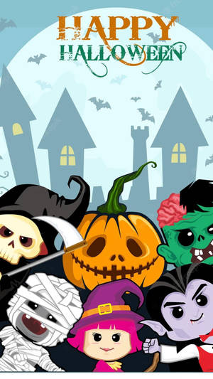 Hình nền nhân vật hoạt hình Halloween ló đầu ra — Phim hoạt hình halloween Hình nền
