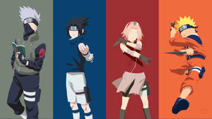 Nhóm Naruto Team 7 Tối Giản — Tối giản Hình nền