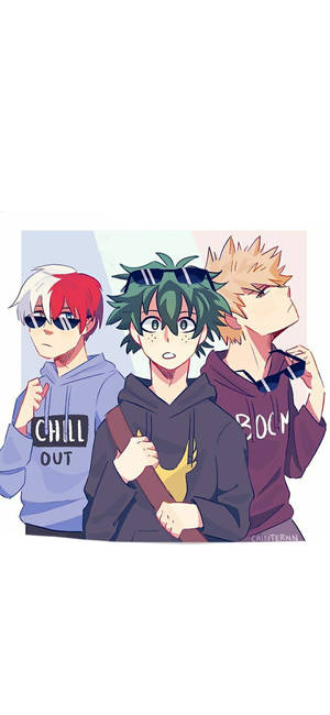 Deku X Todoroki X Bakugou — Galaxy A08 Hình nền