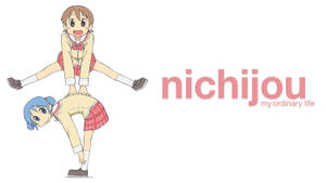 Nichijou Leapfrog Nền Trắng — Anime laptop Hình nền
