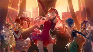 Hình nền Ban Nhạc Nữ Anime Nhảy Múa — Anime nhảy Hình nền