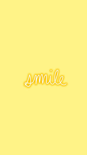 Nụ Cười Chữ Màu Vàng Pastel — Vàng aesthetic Hình nền