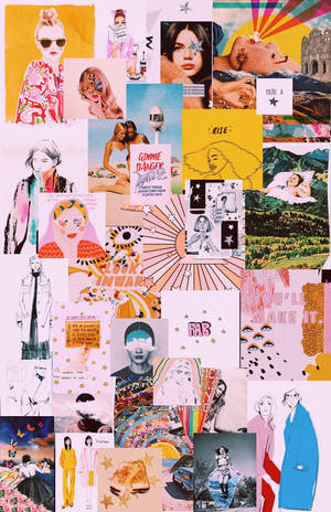 Nữ Tính Thẩm Mỹ Collage — Thẩm mỹ ghép ảnh Hình nền