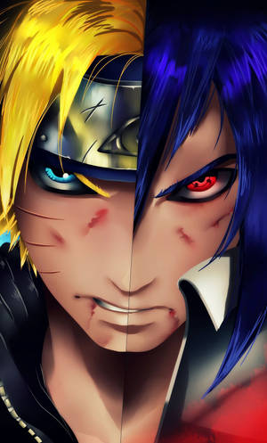 Nửa Khuôn Mặt Sasuke Naruto Tranh Kỹ Thuật Số iPhone — Naruto shippuden GIF Hình nền