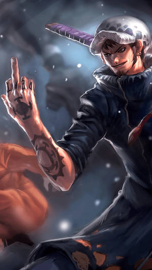 One Piece Điện Thoại Law Ngón Tay Giữa — One piece điện thoại Hình nền