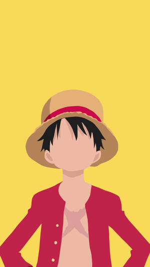 One Piece Điện Thoại Tối Giản Luffy Trên Nền Vàng — One piece điện thoại Hình nền