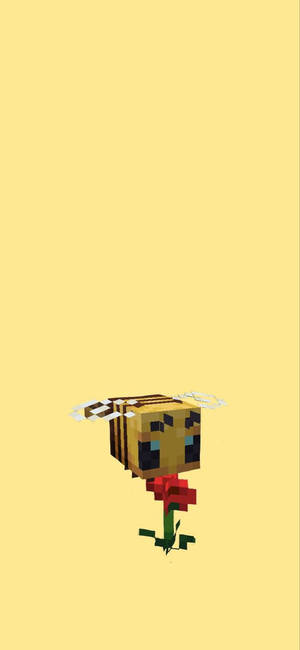 Hình nền ong Minecraft với hoa — iPhone Air Hình nền