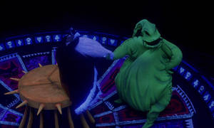 Oogie làm tổn thương Santa trong Đêm Trước Giáng Sinh Kinh Dị — The Nightmare Before Christmas Hình nền