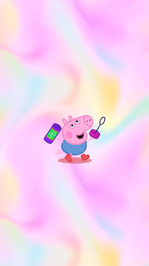 Peppa Pig iPhone George Với Bong Bóng Xà Phòng