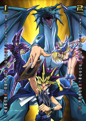 Pháp Sư Bóng Tối Yugioh huyền thoại trong hành động — iPhone Duo Hình nền