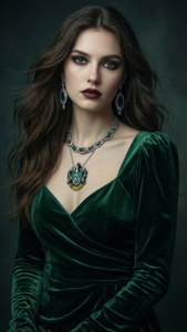 Chân dung thời trang thanh lịch theo chủ đề Slytherin. — Thẩm mỹ slytherin Hình nền