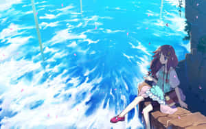 Phong cảnh anime thanh bình với hoàng hôn mê hoặc — Anime đẹp Hình nền