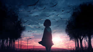 Phong cảnh hoàng hôn anime đầy mê hoặc — Anime đẹp Hình nền