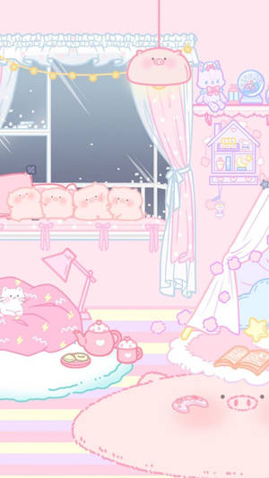 Phòng Kawaii Màu Hồng — Hồng dễ thương Hình nền