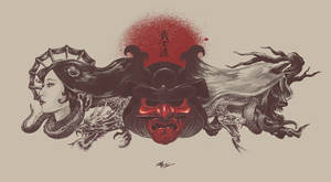 Phụ Nữ Samurai Nhật Bản Và Quỷ Dữ — Kiếm sĩ Nhật Bản Hình nền