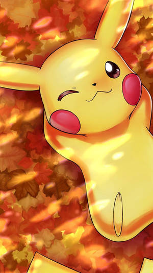 Hình nền Pikachu được vẽ theo phong cách anime.