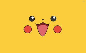 Hình nền Pikachu màu vàng đang mỉm cười dễ thương trong anime Pokemon.