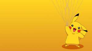 Hình nền Pikachu đang nạp sấm sét trên nền chuyển sắc.