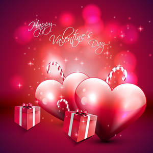 Hình nền Quà tặng hình trái tim và kẹo que Valentine dễ thương — 1:1 Hình nền