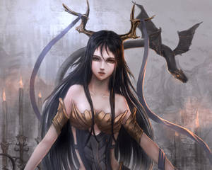 Cô Gái Quỷ Buồn — Cool Demon Slayer Hình nền