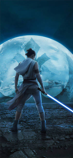 Hình nền chụp từ góc sau của Rey với bóng của phe Kháng chiến trong Star Wars Rise of the Skywalker — iPhone 13 Pro Hình nền
