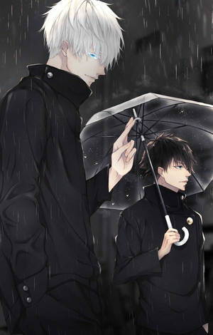 Satoru Và Megumi Jujutsu Kaisen Điện Thoại Tối Mưa — Redmi Pad 2 Hình nền