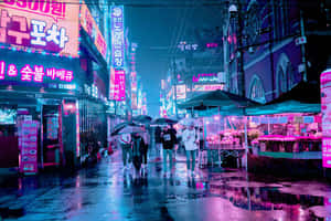 Thành phố hồng — Thành phố neon Hình nền