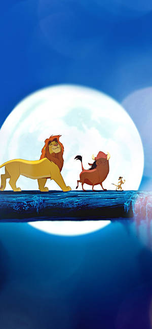 Hình nền cảnh trăng tròn Lion King với bộ ba. — iPhone 13 Pro Max Hình nền