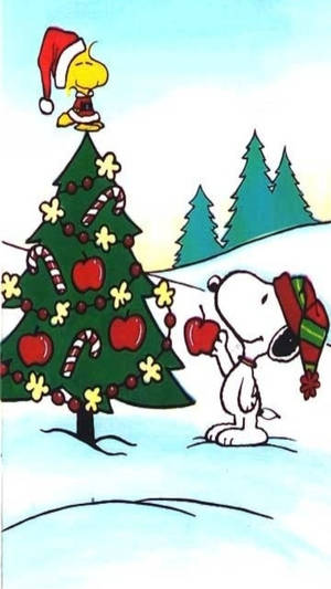 Hình nền Snoopy Cây Táo Giáng Sinh — Snoopy giáng sinh Hình nền