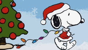 Hình nền Snoopy Đèn Giáng Sinh