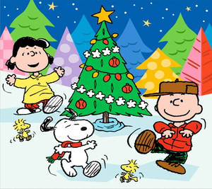 Hình nền Snoopy Giáng Sinh cùng bạn bè — Snoopy giáng sinh Hình nền