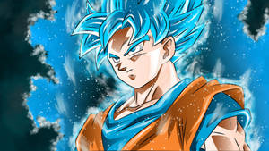 Hình nền Son Goku cận cảnh ở chế độ Super Saiyan Blue.