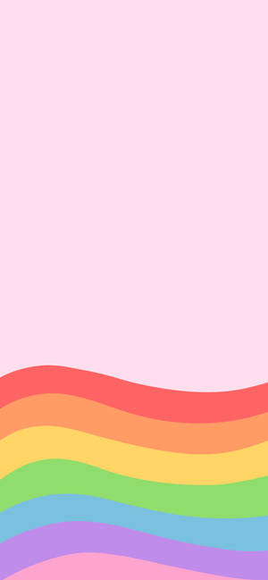Hình nền Sóng Cầu Vòng Pastel — iPhone 14 Hình nền