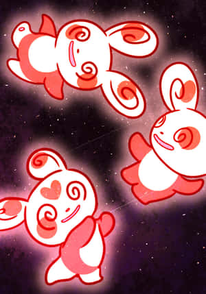 Spinda Hồng Phát Sáng — Pokemon Hình nền