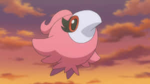 Spritzee Trong Bầu Trời Hoàng Hôn — Pokemon Hình nền