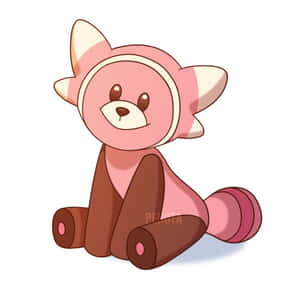 Stufful Đáng Yêu Trên Nền Trắng — Pokemon Hình nền