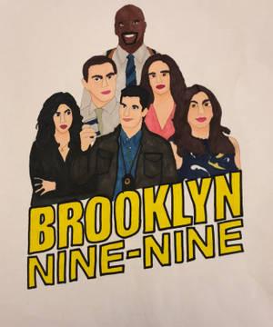 Hình nền tác phẩm nghệ thuật người hâm mộ bằng bút dạ Brooklyn Nine Nine. — Galaxy Z Fold Hình nền