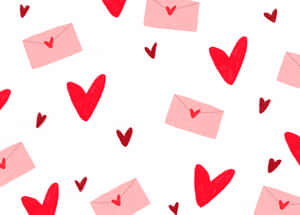 Tác phẩm nghệ thuật số trái tim đỏ Valentine dễ thương — Thẩm mỹ trái tim Hình nền