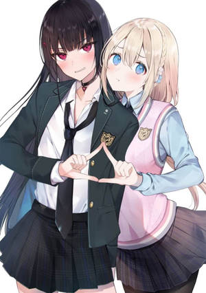 Hình nền anime đồng tính nữ Tam Giác Hài Kịch — Anime đồng tính nữ Hình nền