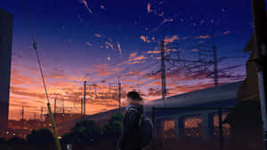 Hình ảnh thành phố Anime — Thành phố neon Hình nền