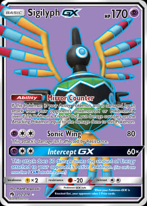 Thẻ Sigilyph nền tím trơn — Pokemon Hình nền