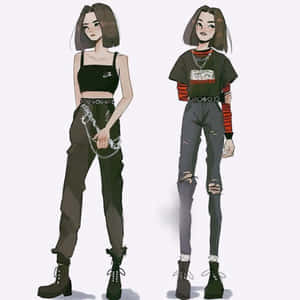 Anime Grunge — Anime girl hoodie Hình nền