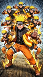 Naruto sử dụng thuật Phân Thân Bóng Tối.
