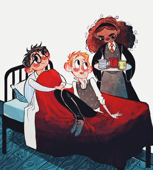 Hình nền hoạt hình Hermione Granger với bạn bè — Nubia Flip Hình nền